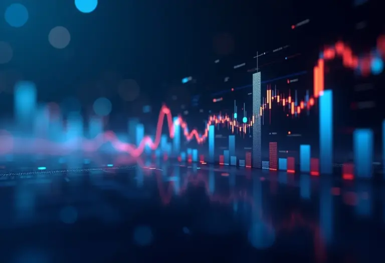Gráfico abstrato representando análise de mercado de ações.