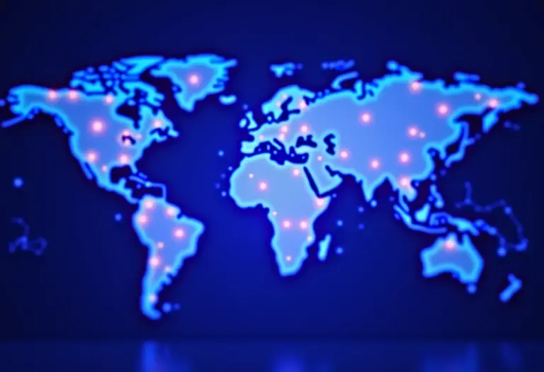 Marketplace: O segredo para turbinar suas vendas online Rede de carrinhos de compras conectados globalmente representando marketplaces online.