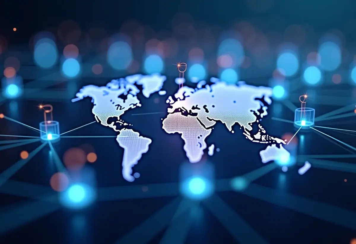 Rede global de inovação B2B com fluxos de dados.