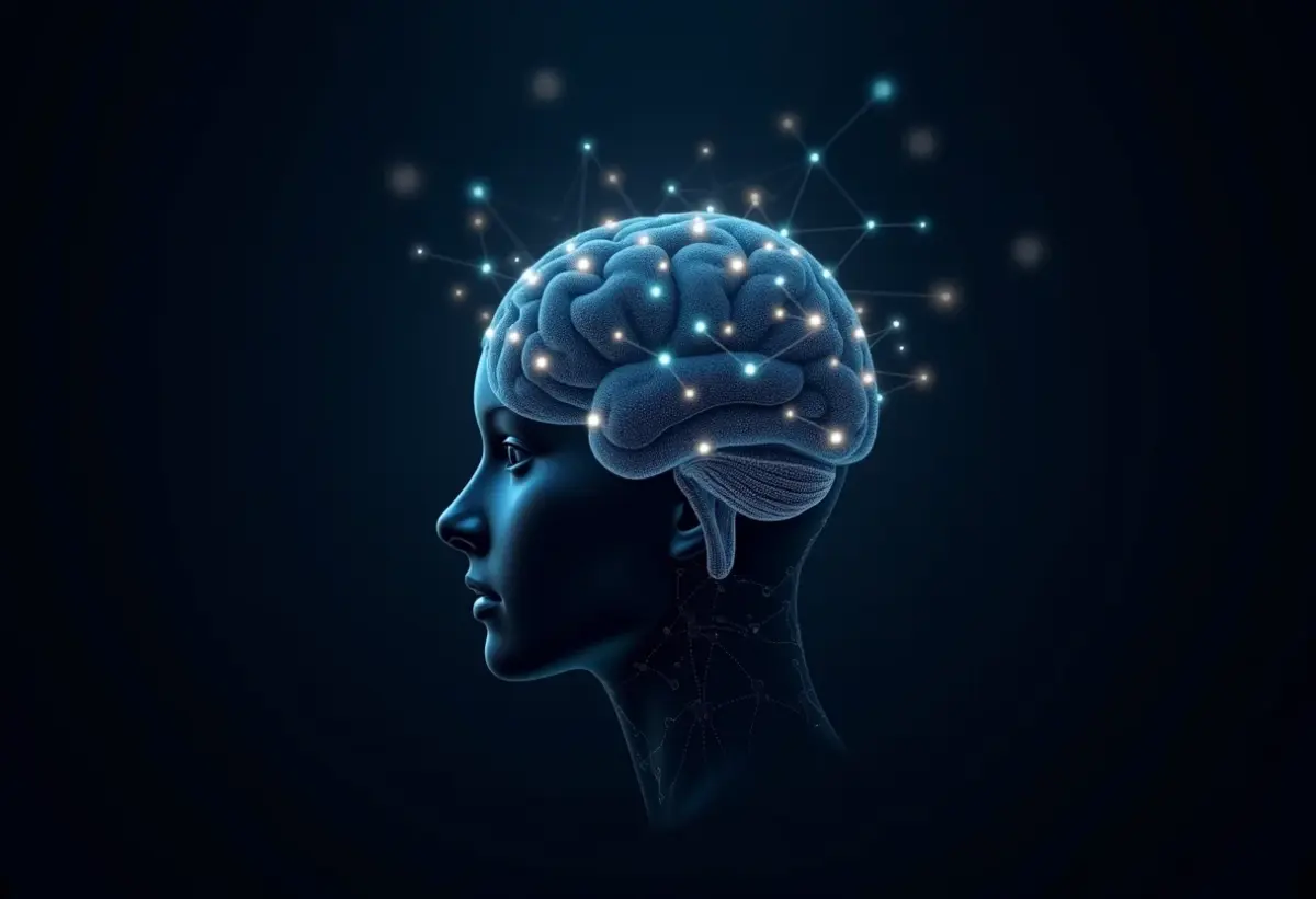 Rede neural representando a compreensão da linguagem pela IA