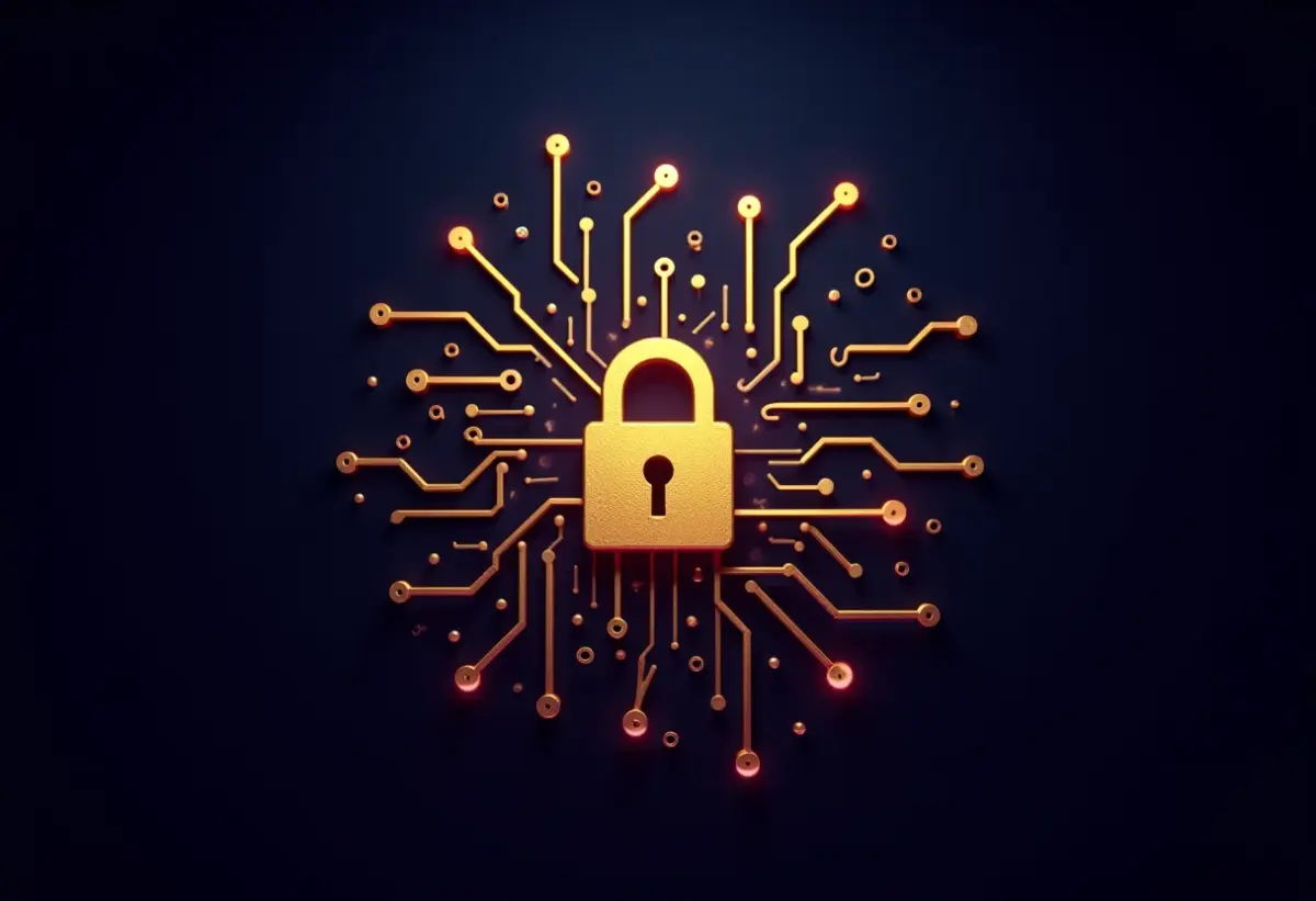 Investir em criptomoedas é seguro? O que você precisa saber ANTES Cadeado digital estilizado representando a segurança de criptomoedas