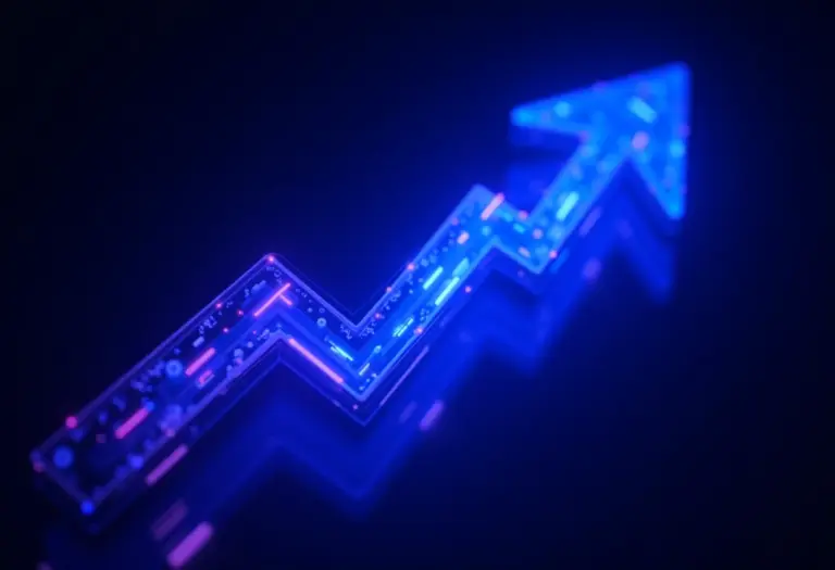 Conceito visual de alavancagem financeira em alta tecnologia.