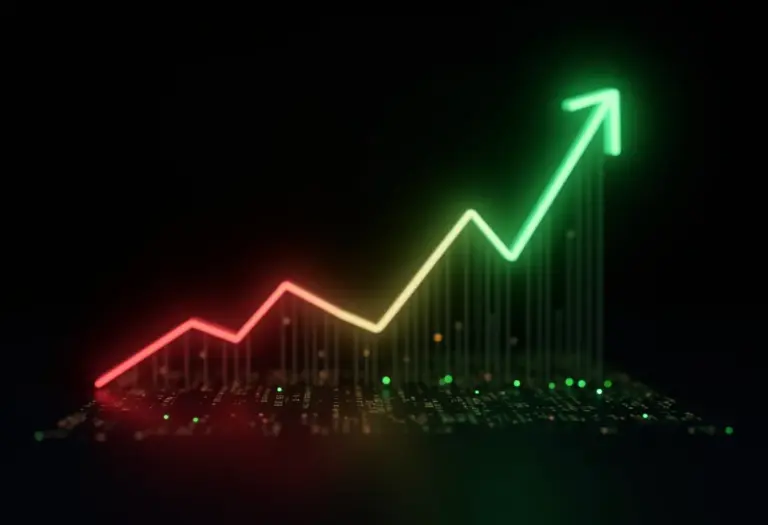 Primeiro milhão: O guia definitivo para começar do zero Gráfico abstrato representando crescimento financeiro do zero.