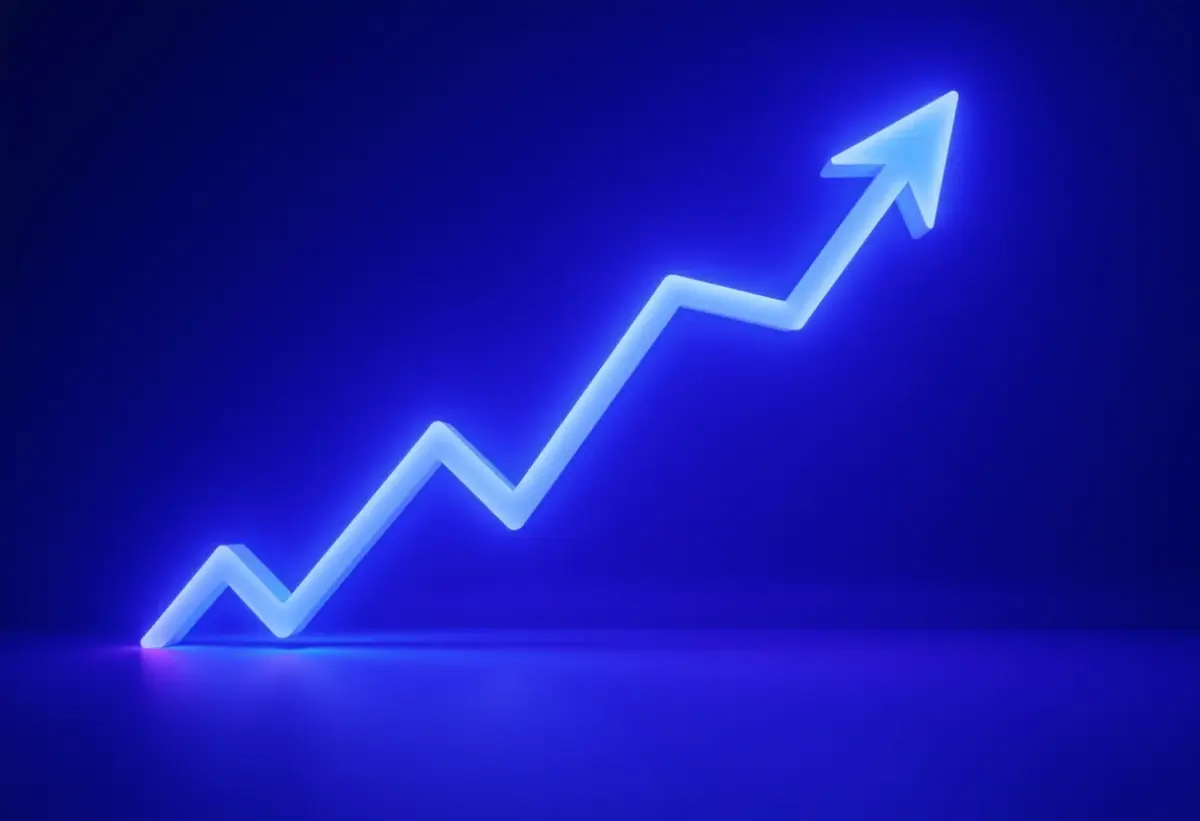 Gráfico abstrato representando o crescimento de investimentos.