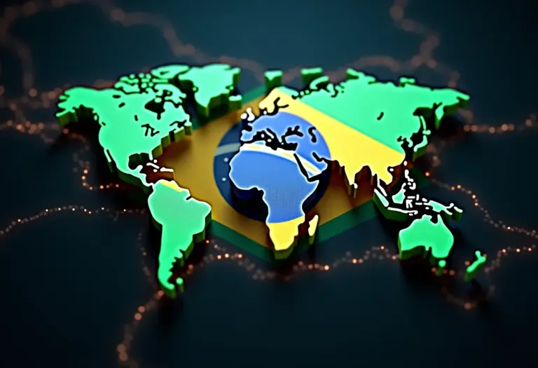 Drex vai dominar o mundo? Entenda a interoperabilidade global Representação visual da rede global do Drex, a moeda digital brasileira.