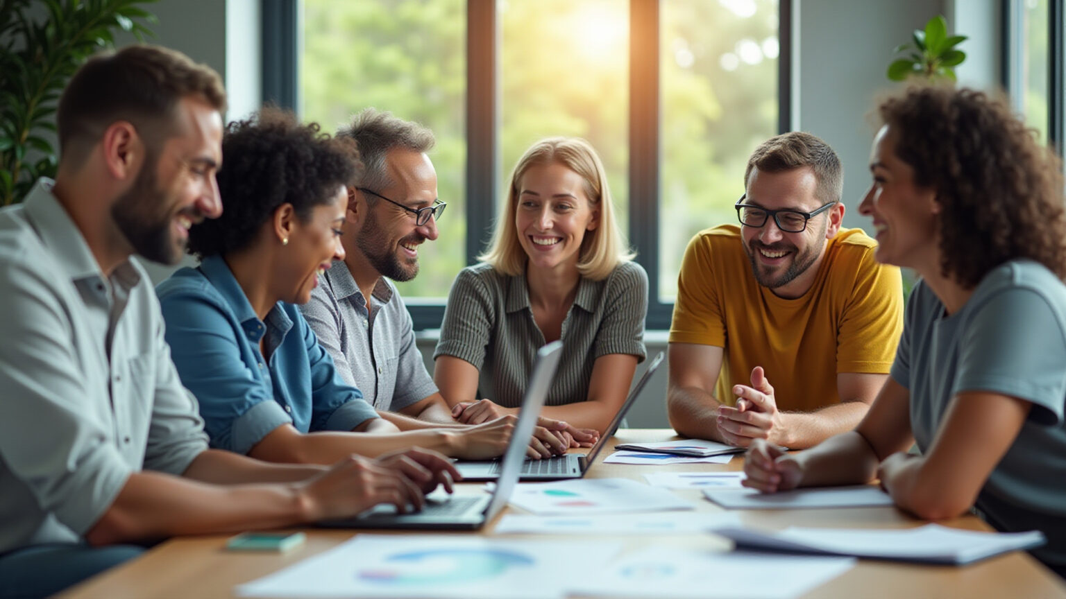 Equipe de vendas B2B brasileira celebrando sucesso com validação de leads.